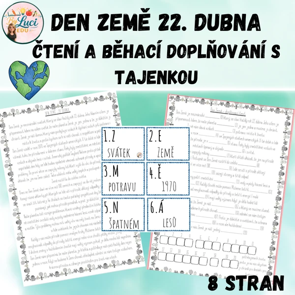 Den Země - čtení a běhací doplňování s tajenkou