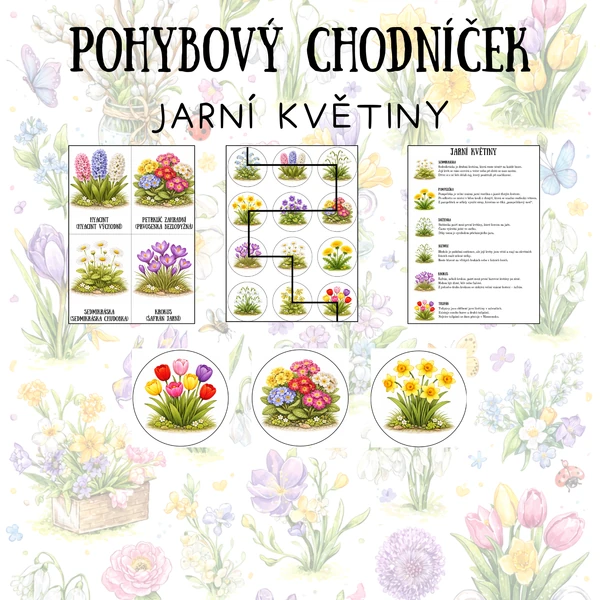 Pohybový chodníček - Jarní květiny