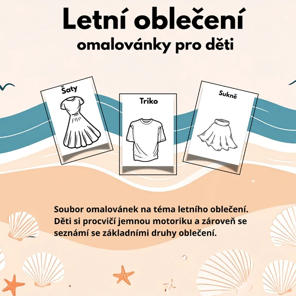 Oblečení v létě a zimě - omalovánky pro děti 