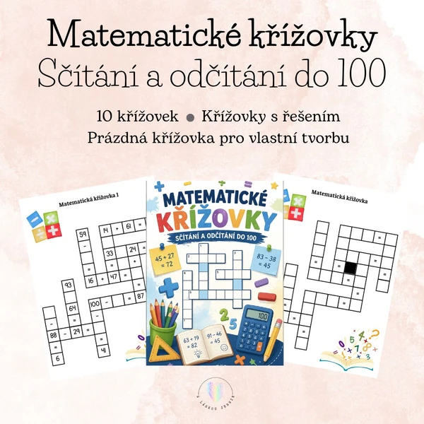 Matematické křížovky - Sčítání a odčítání do 100