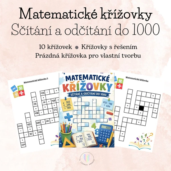 Matematické křížovky - Sčítání a odčítání do 1000