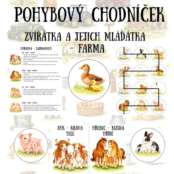 Pohybový chodníček - Zvířátka z farmy