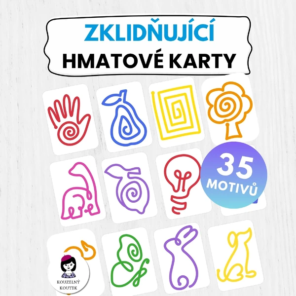 Zklidňující hmatové karty | Zklidnění | Hmat | Sensory play | Brain breaks