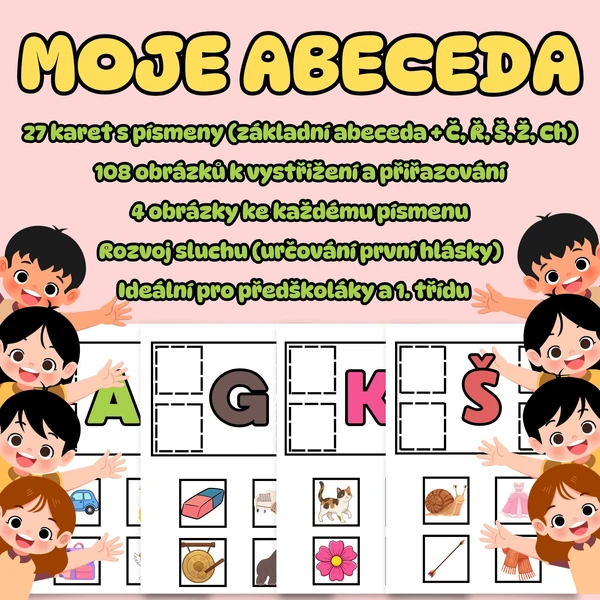 Moje abeceda - přiřazování obrázků k písmenku