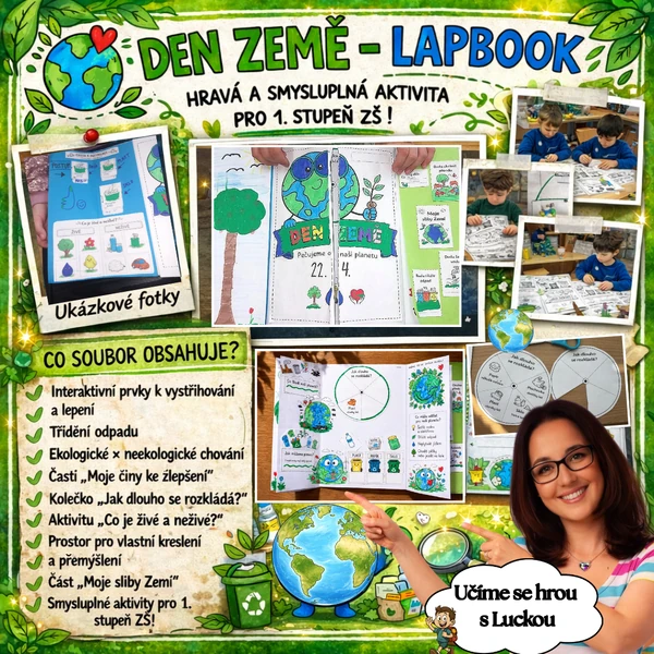LAPBOOK - DEN ZEMĚ (inspirace pro děti, rozvoj fantazie, výuka)