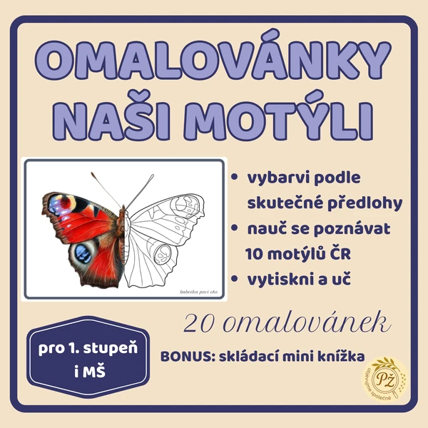 Omalovánky - Naši motýli