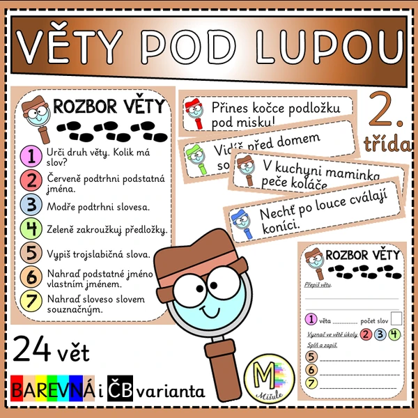 VĚTY POD LUPOU - rozbor vět pro 2. třídu