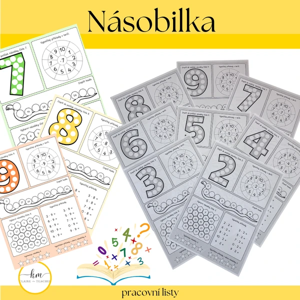 Násobilka 2 - 9 (pracovní listy)