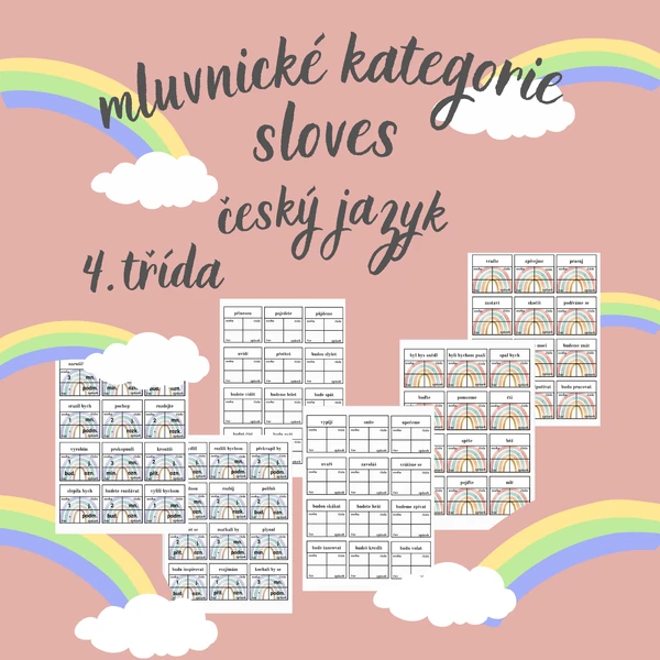 Mluvnické kategorie u sloves- doplňovací a skládací kartičky