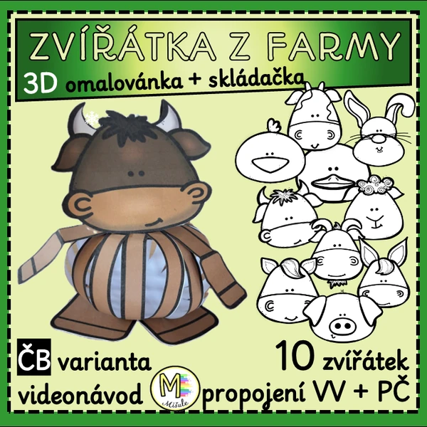 ZVÍŘÁTKA Z FARMY - 3D omalovánka