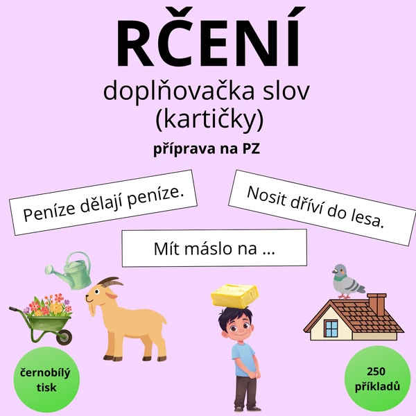 Doplň česká rčení (kartičky)