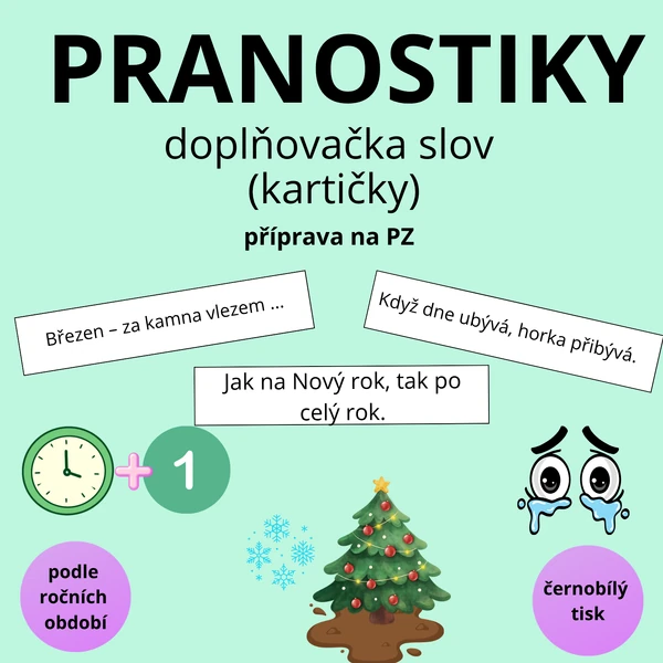 Pranostiky – doplňování kartiček