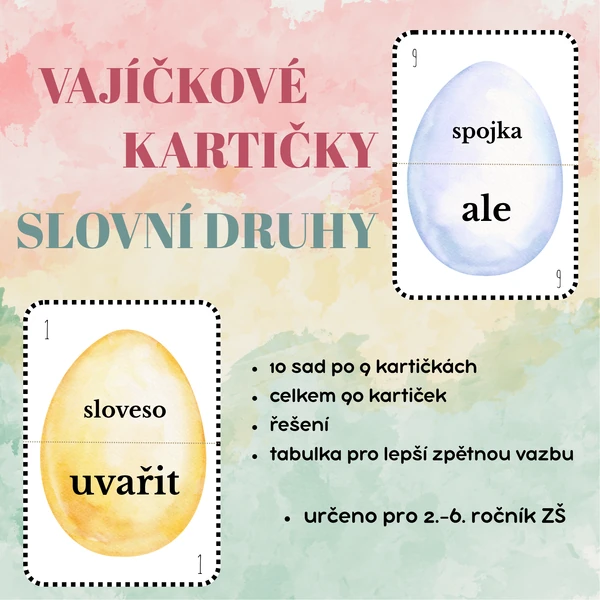 Vajíčkové kartičky - slovní druhy
