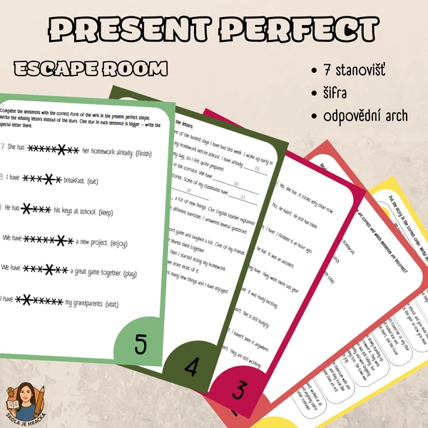 Present perfect simple - escape room