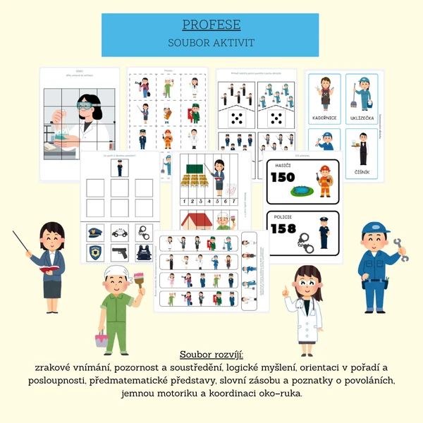 Profese- soubor 8 aktivit pro MŠ