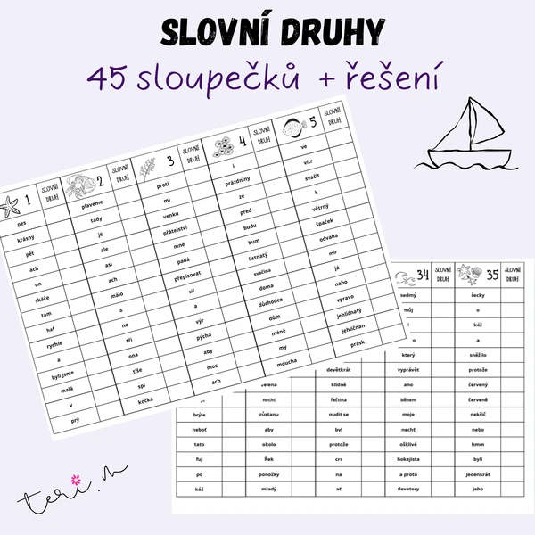 SLOVNÍ DRUHY - určování
