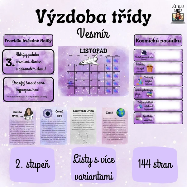 Výzdoba třídy - vesmír