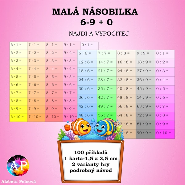 NÁSOBILKA 6-9 + 0 (najdi a vypočítej)