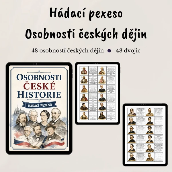 Osobnosti českých dějin - hádací pexeso