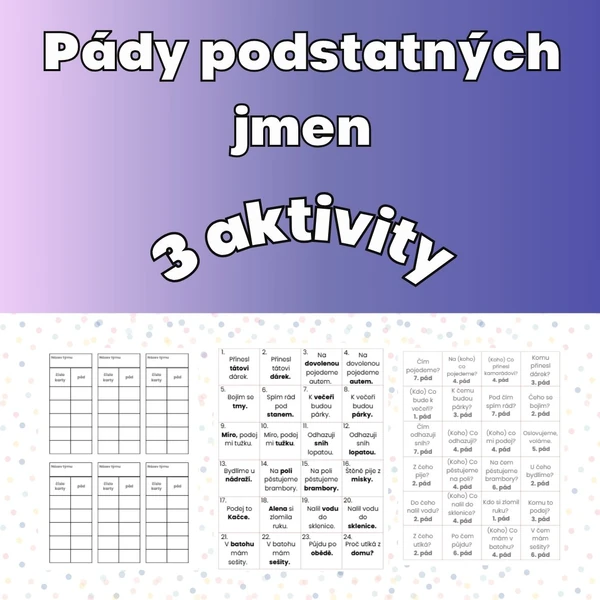Pády - 3 aktivity