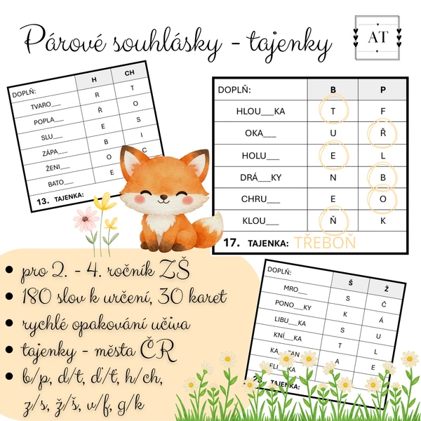 Párové souhlásky - tajenky