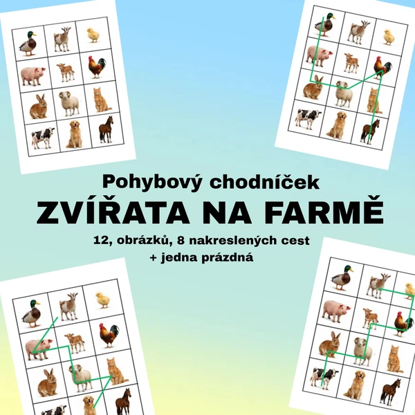 Pohybový chodníček - Zvířata na statku