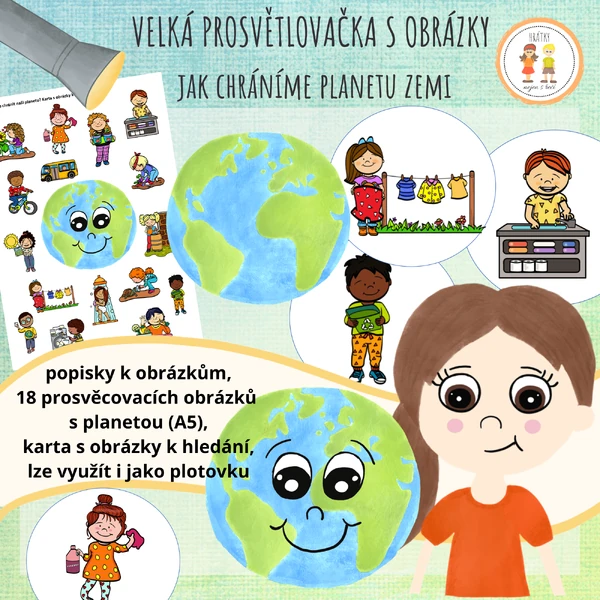Velká prosvětlovačka s obrázky - Den Země - Jak chráníme naši planetu Zemi
