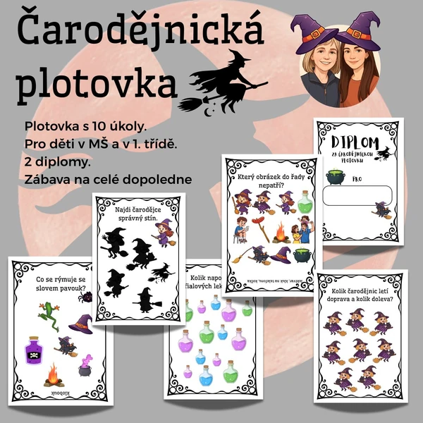 Čarodějnická plotovka pro MŠ a 1. třídu