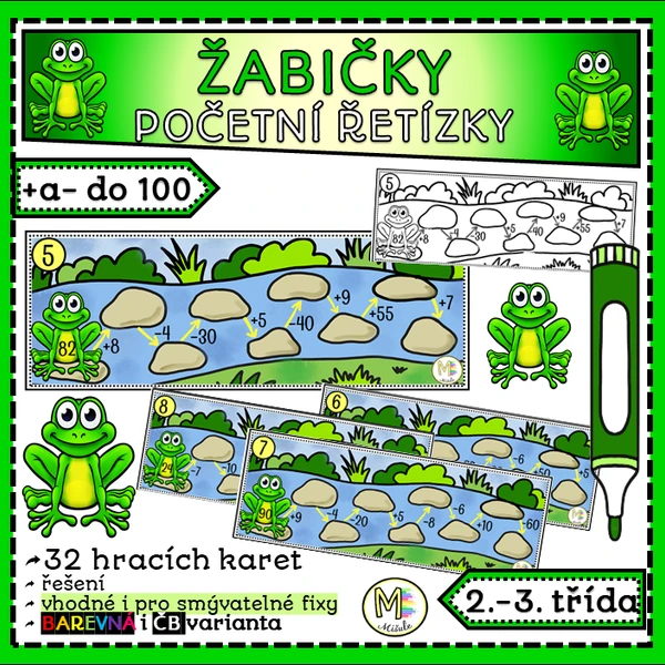 ŽABIČKY - POČETNÍ ŘETÍZKY (+ a - do 100)