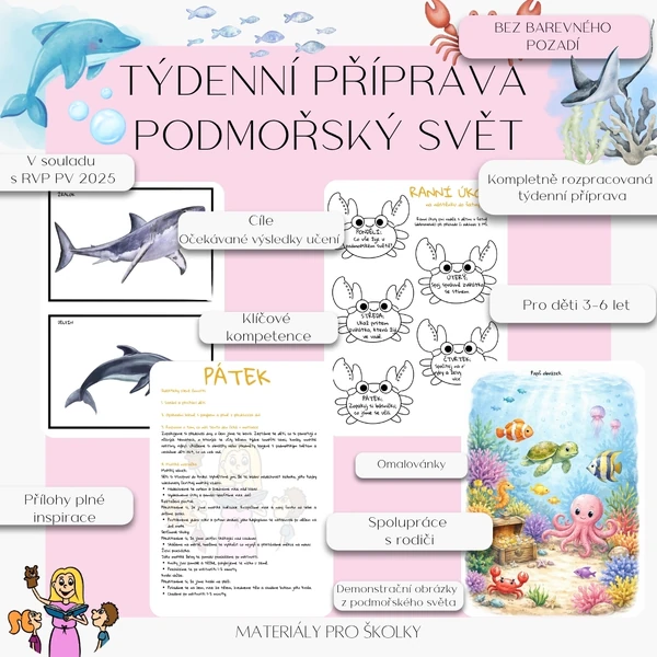 Týdenní příprava - Podmořský svět (bez barevného pozadí)