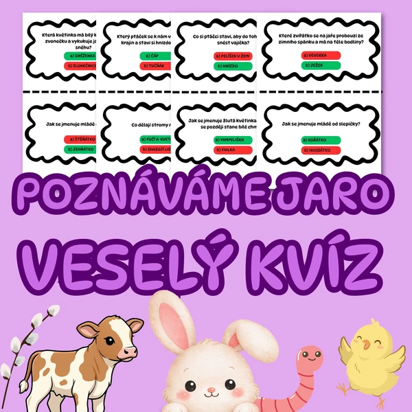 POZNÁVÁME JARO - VESELÝ KVÍZ (30 OTÁZEK)