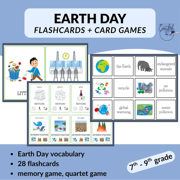 Earth Day - flashcards + card games