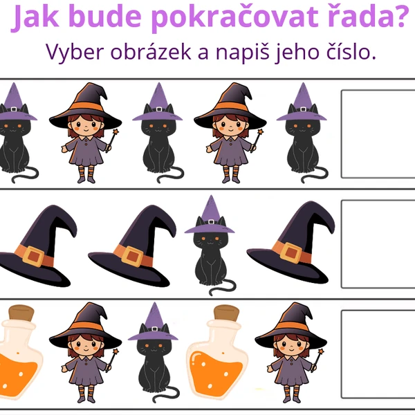 Logická obrázková řada - čarodějnice