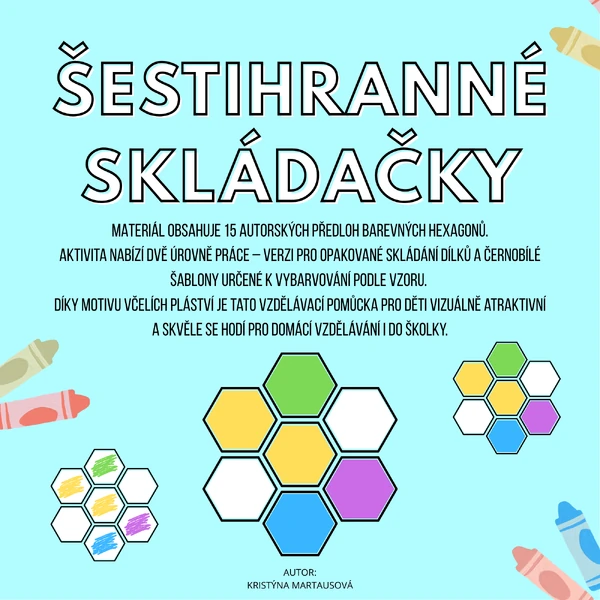 Šestihranné skládačky - Barevné hexagony