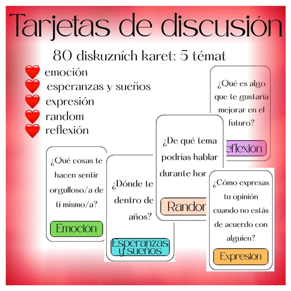 Španělština: Tarjetas de discusión/ diskuzní karty