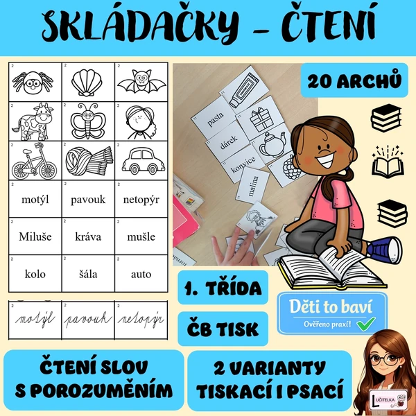 SKLÁDAČKY - ČTENÍ SLOV 