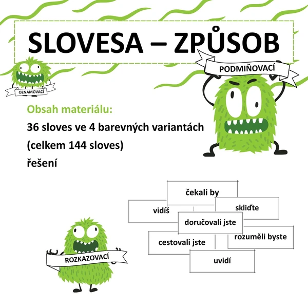SLOVESNÝ ZPŮSOB – kartičky