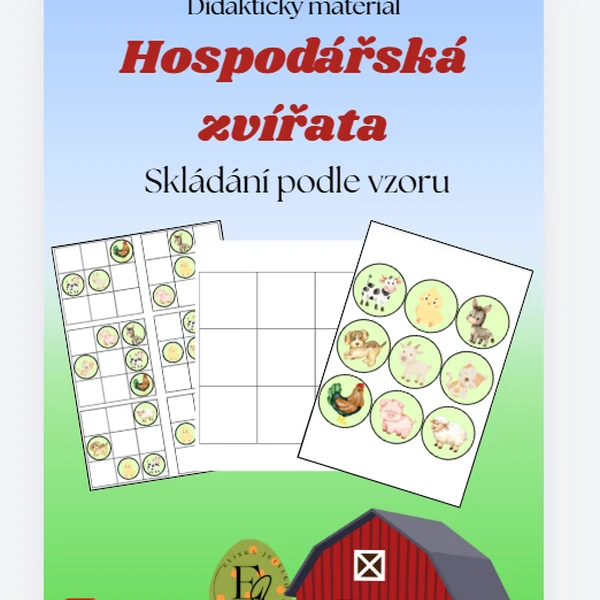Hospodářská zvířátka - skládání podle vzoru 