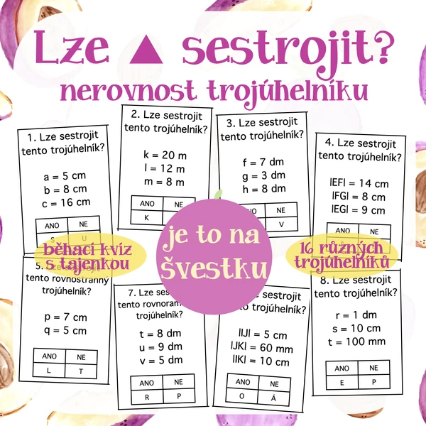 Lze trojúhelník sestrojit? - nerovnost trojúhelníku