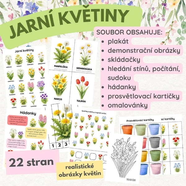 JARNÍ KVĚTINY - velký soubor aktivit