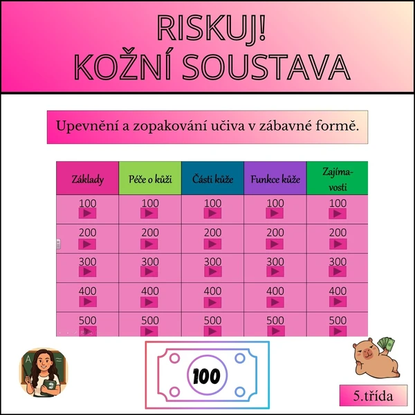 Riskuj! kožní soustava