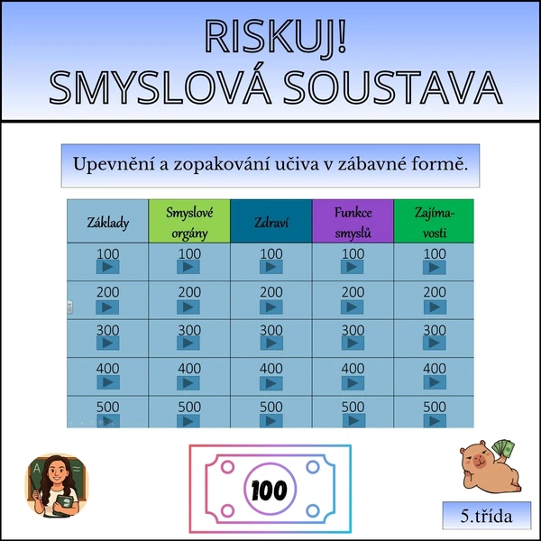 Riskuj! smyslová soustava
