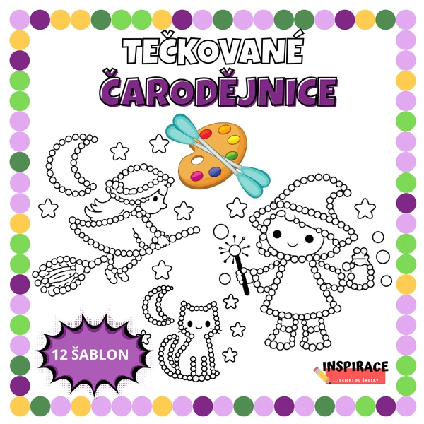 Puntíkaté - tečkované ČARODĚJNICE 🟣🧙‍♀️🟠