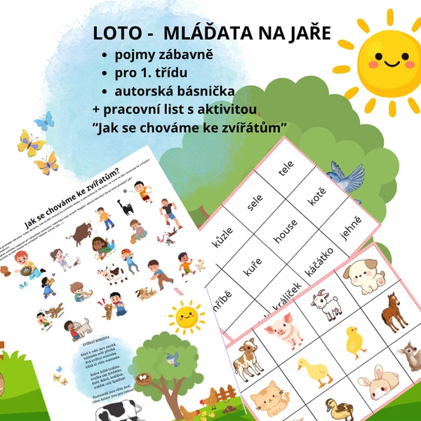 Mláďata na jaře - loto + pracovní list 
