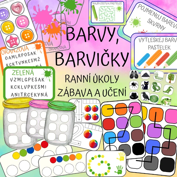 BARVY, BARVIČKY - ranní úkoly, zábava a učení