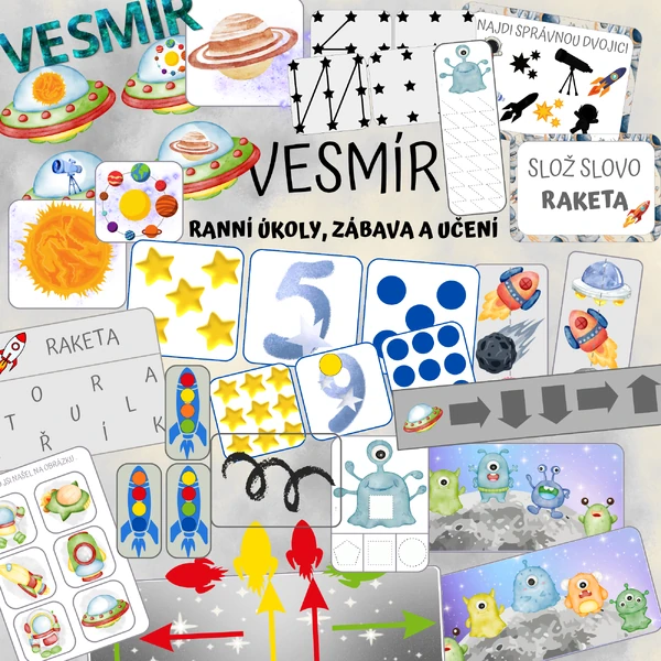 VESMÍR - ranní úkoly, zábava a učení