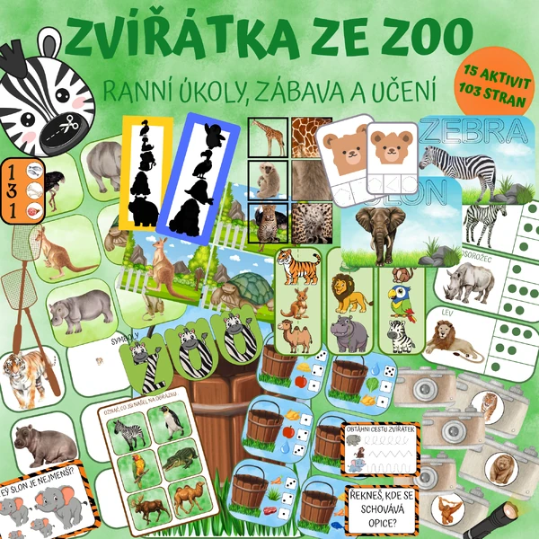 ZVÍŘÁTKA ZE ZOO - ranní úkol, zábava a učení