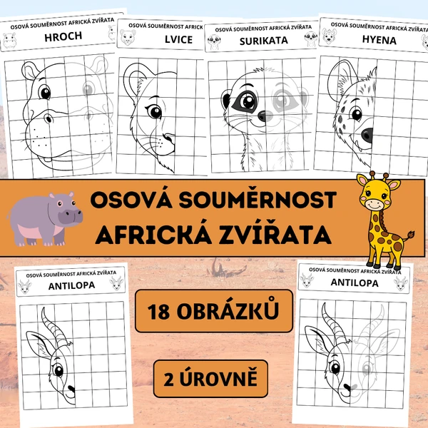 Osová souměrnost: Africká zvířata