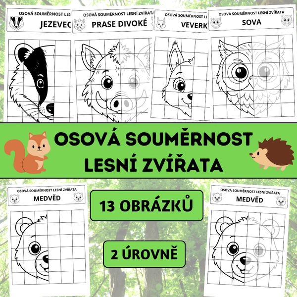 Osová souměrnost: Lesní zvířata