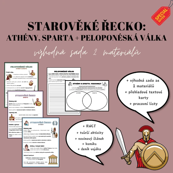 STAROVĚKÉ ŘECKO: výhodná sada PELOPONÉSKÉ VÁLKY + ATHÉNY, SPARTA